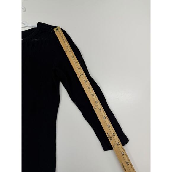 H&M Womens Shirt Size Small Black 3/4 Sleeve Round Neck Sweater - Picture 7 of 9